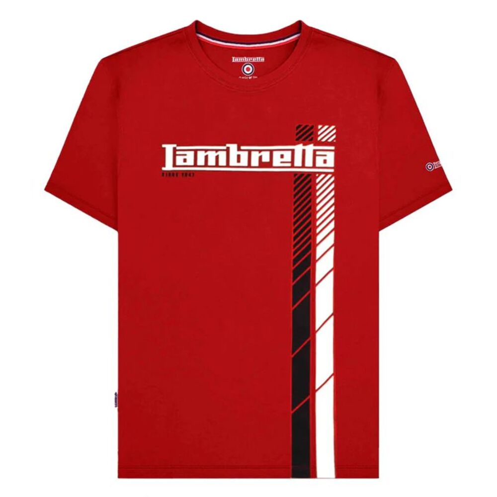 Lambretta Mens Racing Stripe T-Shirt / Red